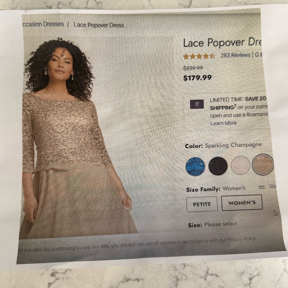 Roman’s Lace popover evening formal gown - Picture 6 of 7